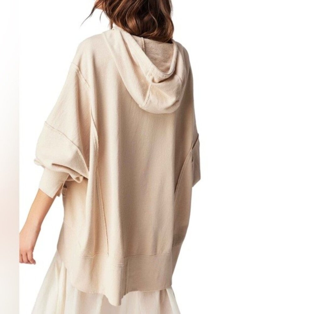Free People Cream Oversized Zip Hoodie - Picture 4 of 4